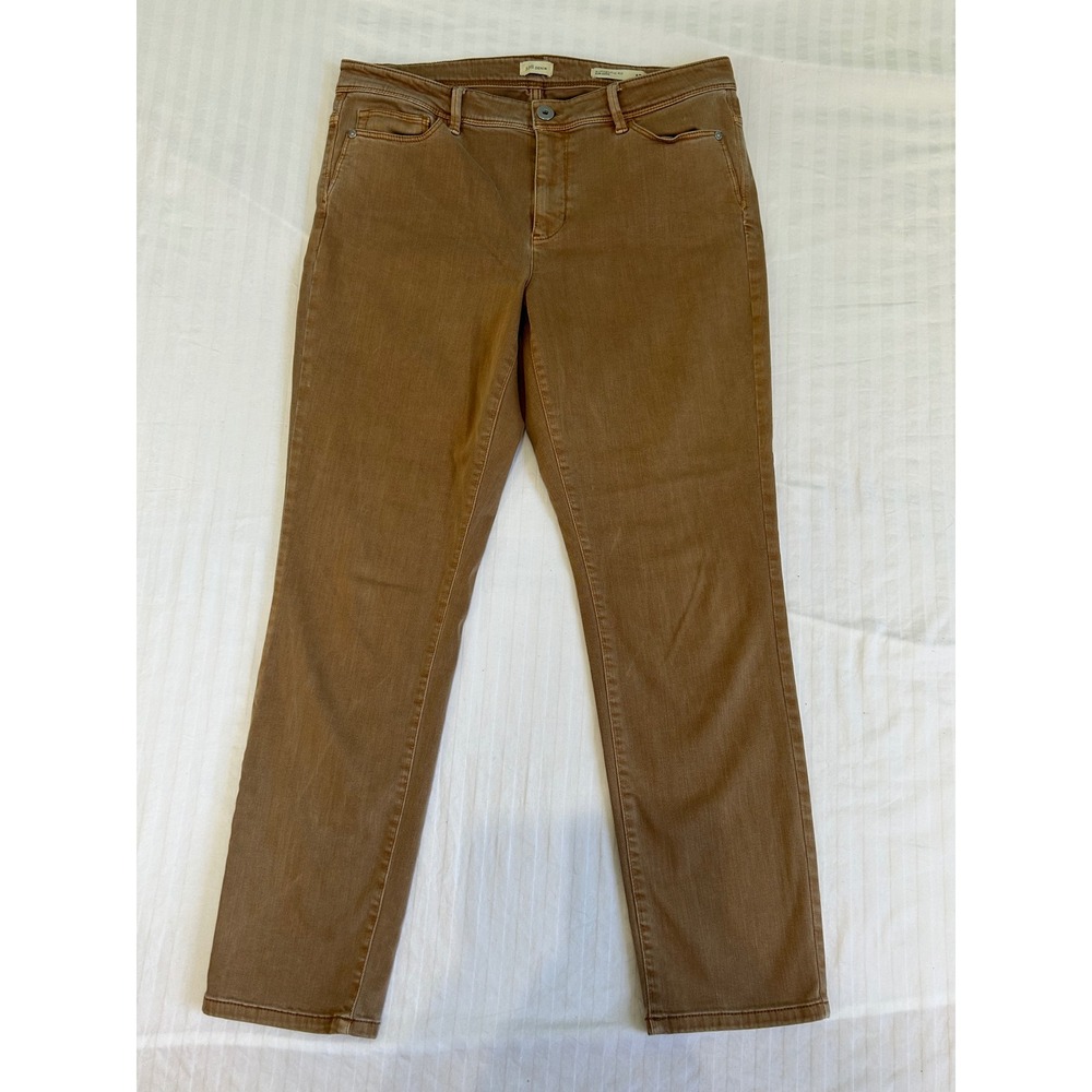 J. Jill Denim Authentic Fit Slim Ankle Pants Brown Size 12